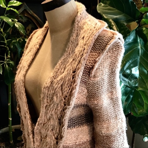 Vince v-neck wool blend ombré stripe cardigan - Picture 8 of 10